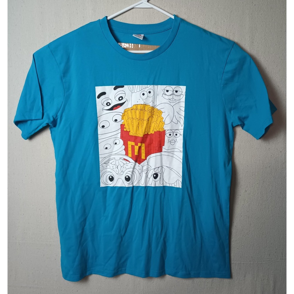 McDonald's Employee T-Shirt Fries Cartoon Characters XL Nanoblock Collector I
